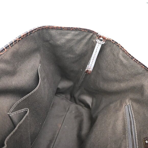 CELINE Logo Macadam Shoulder Tote Bag Suede Embossed Leather Purple SHW 34KB278 - Picture 11 of 15